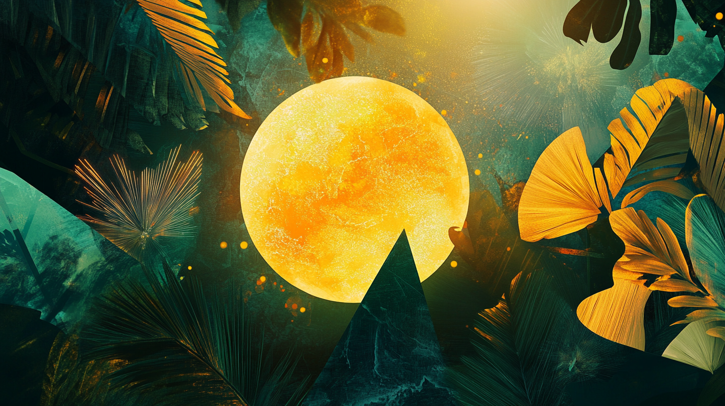 A glowing orb in a jungle.