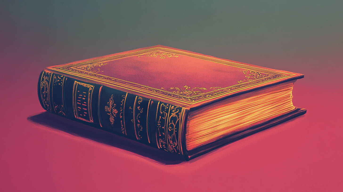 An old leatherbound book.
