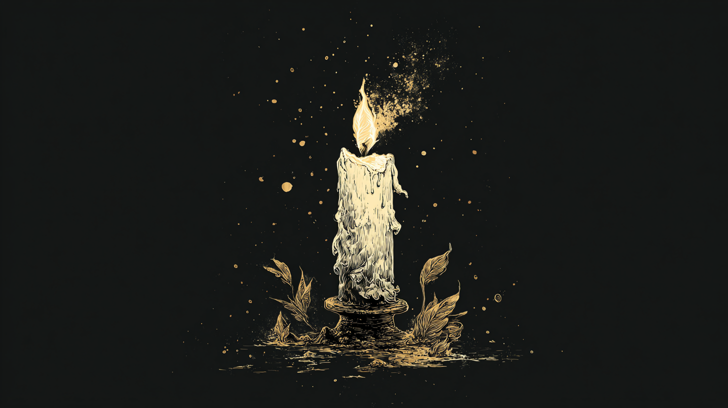 A candle burning.