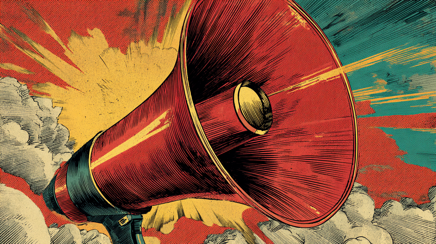 Comic book style megaphone.