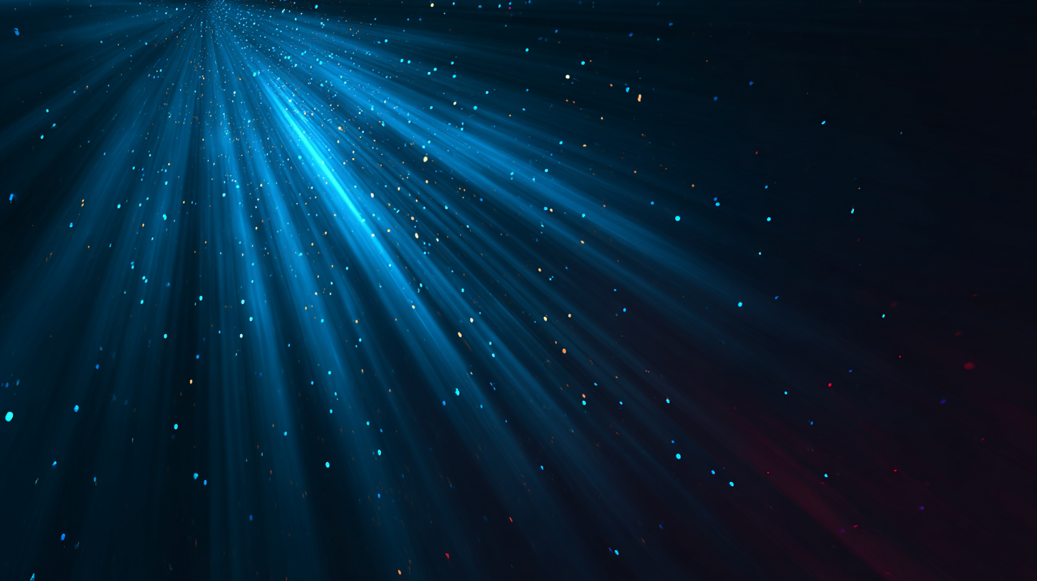 Blue beams of light.